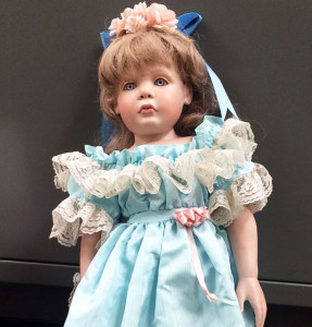 Porcelain Doll Left Anonymously on Doorstep In Talega, California. Courtesy Orange County Sheriff's Dept